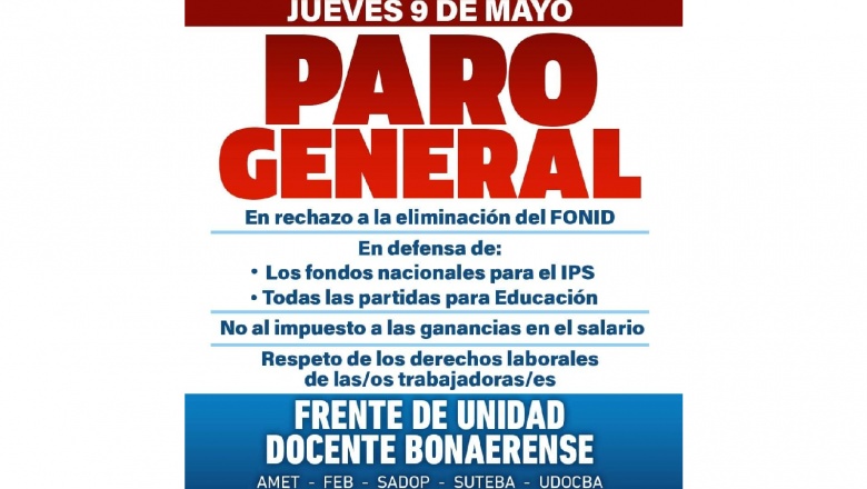 FUDB - PARO GENERAL 9 DE MAYO