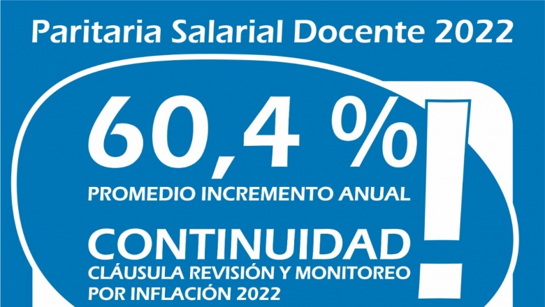 AUMENTO DEL 60,4 % Y CONTINUIDAD DE LA CLÁUSULA DE REVISIÓN  POR INFLACIÓN 