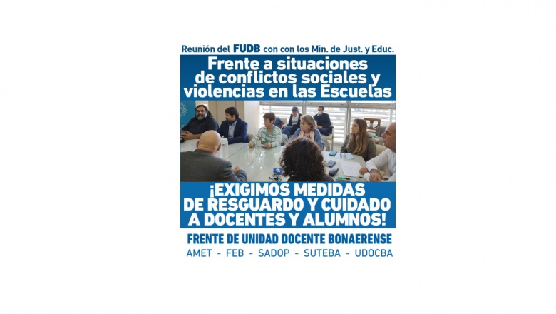 ANTE LAS MANIFESTACIONES DE VIOLENCIAS EN LAS ESCUELAS, EL FUDB SE REUNIÓ CON EDUCACIÓN Y JUSTICIA