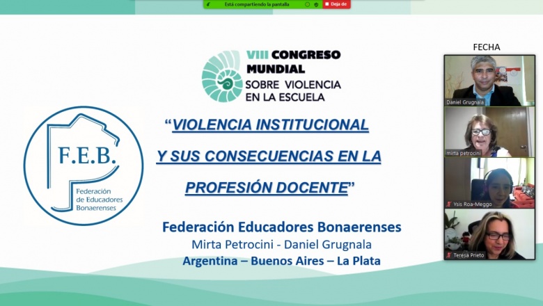 LA FEB PARTICIPÓ DEL VIII CONGRESO MUNDIAL SOBRE VIOLENCIA EN LA ESCUELA