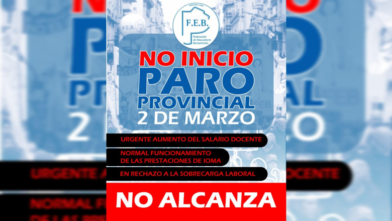 NO INICIO - PARO PROVINCIAL - 2 DE MARZO