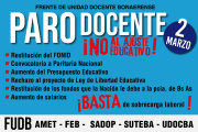 FUDB: 2 de marzo- PARO DOCENTE